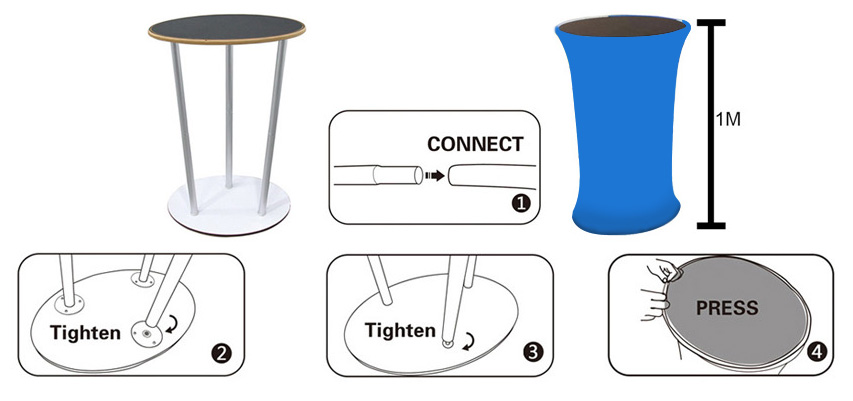 Tension Fabric Oval Counter