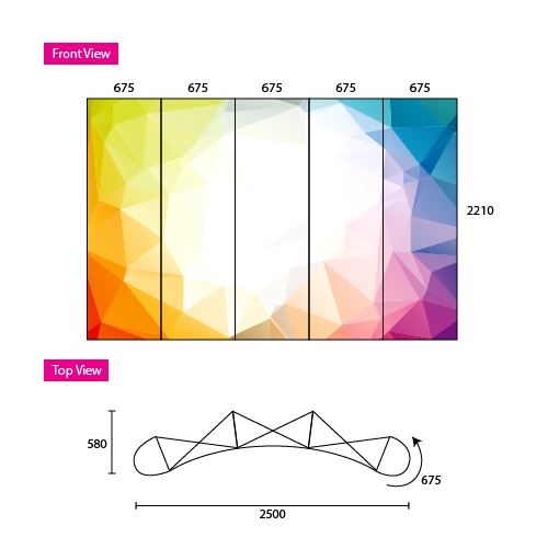 Pop Up Display 3x3 Curve