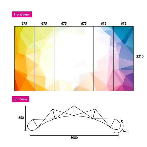 Pop Up Display 4x3 Curve